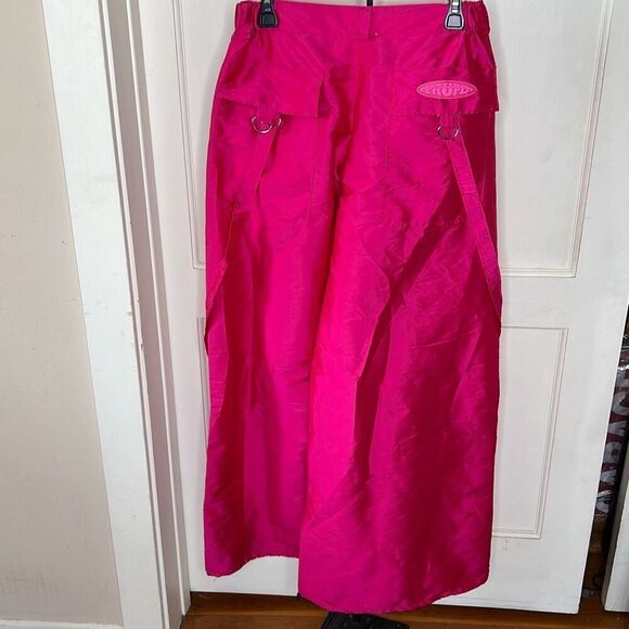 Yrufo Mecha D-Ring Unisex Wide Leg Pants Streetwear Hot pink Size Large - Picture 9 of 11